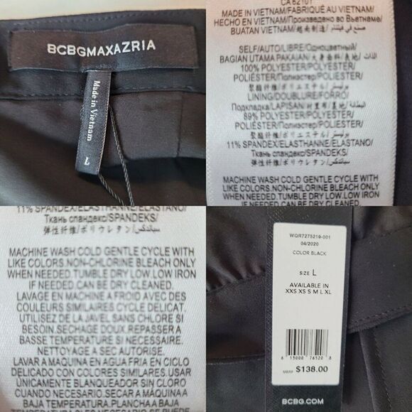 BCBGMAXAZRIA Black High-Waisted Shorts L Sheer Lightweight Pleated Flowy City - Picture 3 of 9